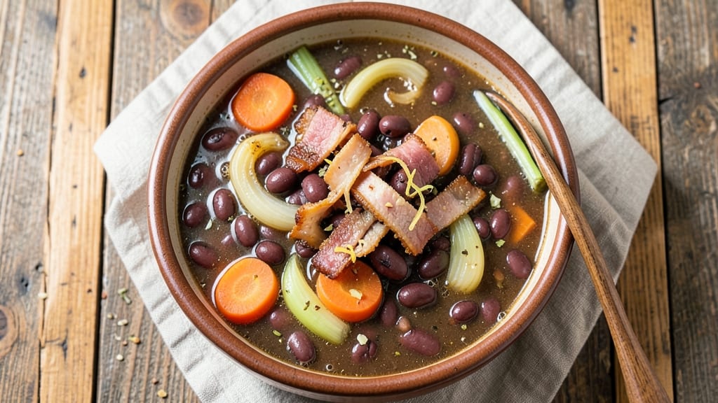 Bean Soup With Salt Pork Recipe: Smoky Salt Pork Infusion in Hearty Broth