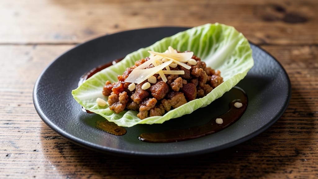 Minced Pork Wrapped in Lettuce Recipe: Crunchy Wraps With Tangy Dill Sauce