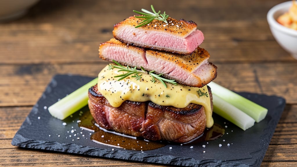 3 Layer Pork Recipe: Celery Crown Crunch Over Smoky Herb Gravy