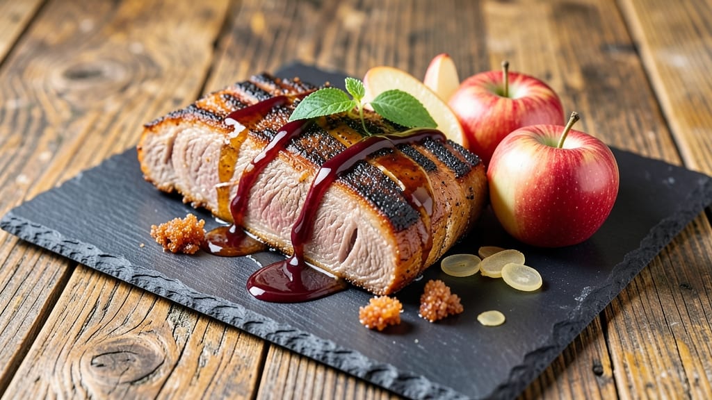 Apple Smoked Pork Loin Recipe: Balsamic-Glazed Crisp With Smoky Apple Core