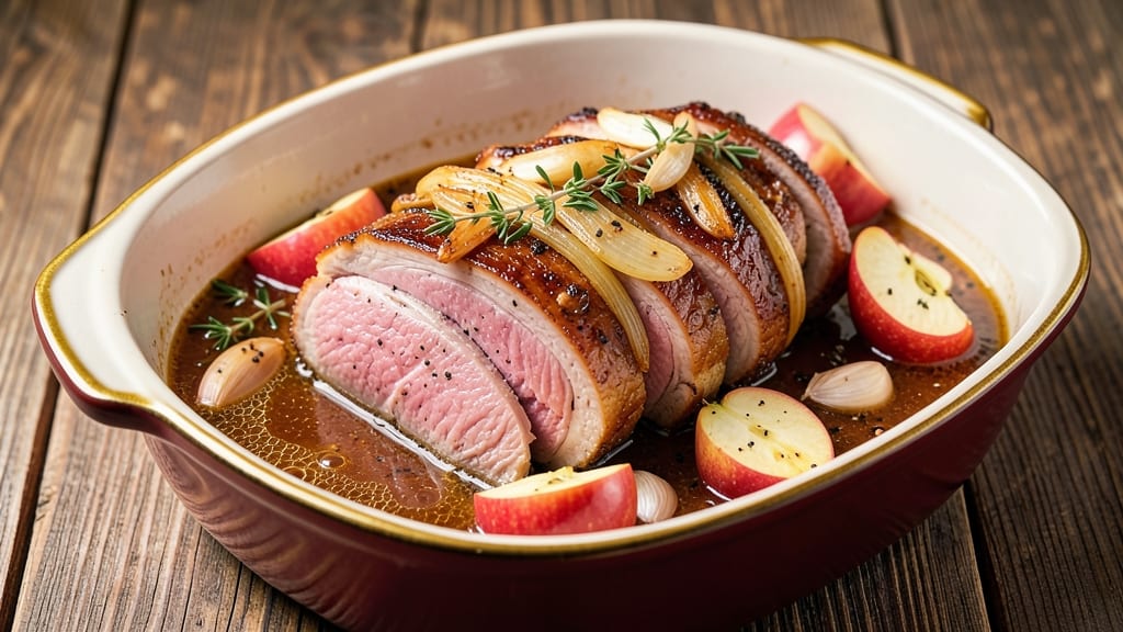 Apple Cider Braised Pork Recipe: Spiced Apple Fond Caramelizes Meat