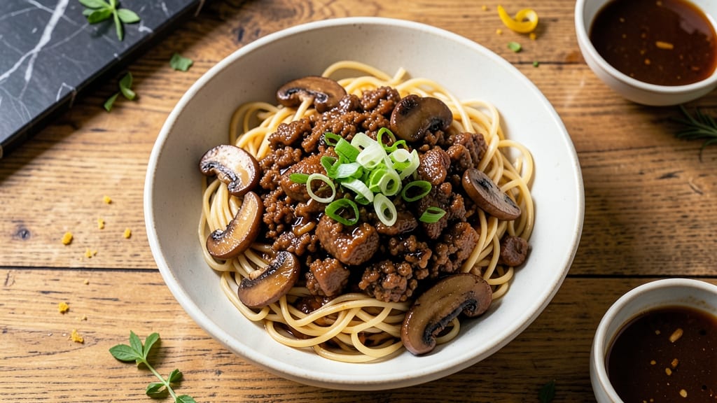 Minced Pork Mushroom Noodle Recipe: Umami-Packed Stir-Fry With Silky Noodles