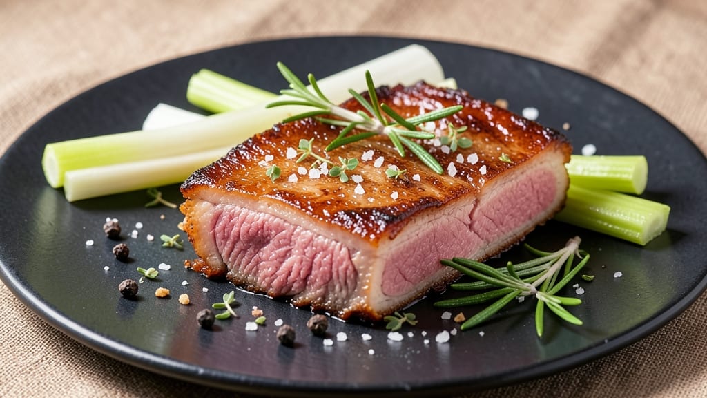 Aldi Pork Belly Recipe: Crispy Celery Crowns Over Smoky Herb Gravy