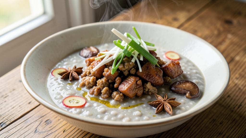 Minced Pork Congee Recipe: Silky Porridge With Fragrant Ginger and Star Anise