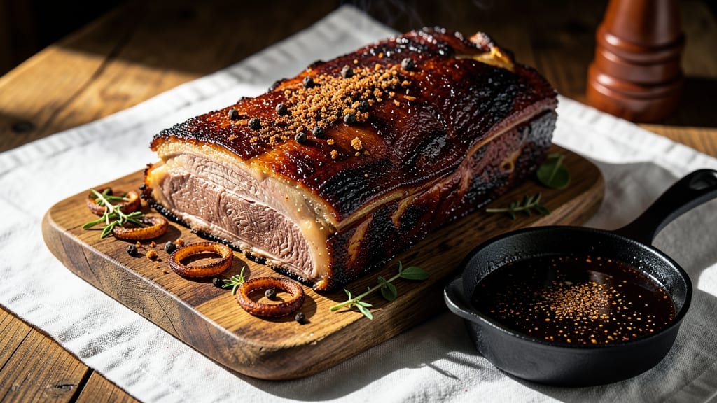 Aaron Franklin's Pork Butt Recipe: Smoky Celery Crown Crunch Over Tangy Tomato Velout
