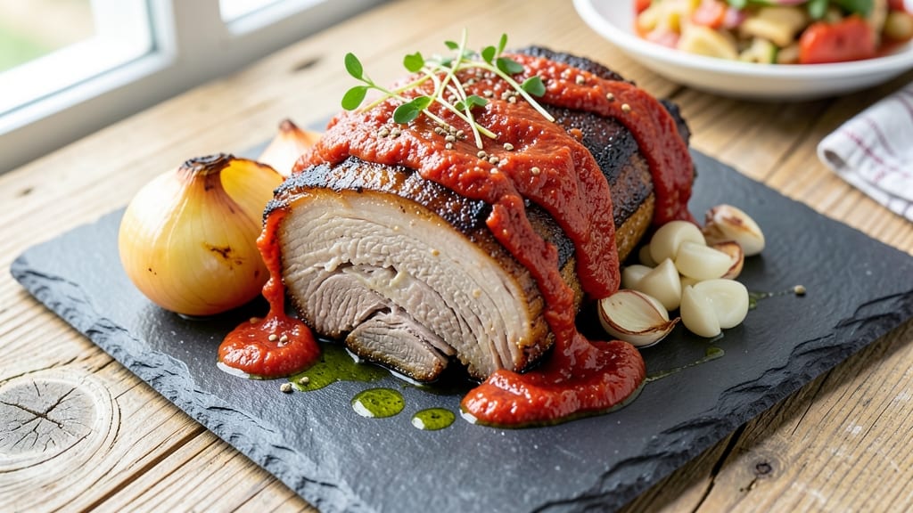 Alison Roman's Pork Shoulder Harissa Recipe: Spicy-Sweet Shreds With Celery Crown Crunch