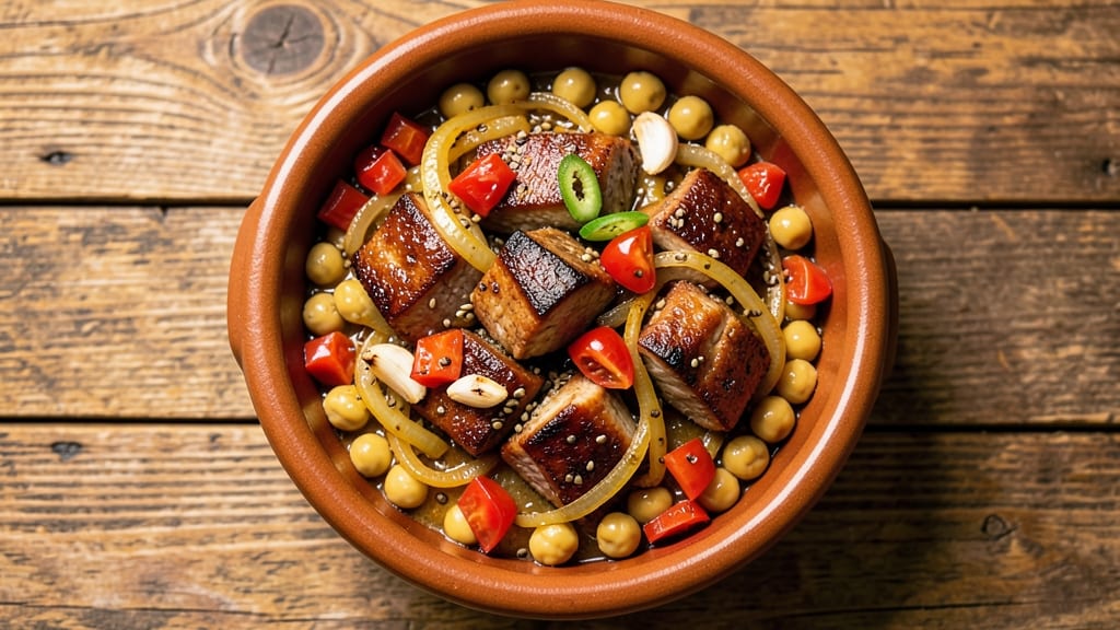 Chickpeas and Pork Recipe: Savory Moroccan Tagine Spice Harmony