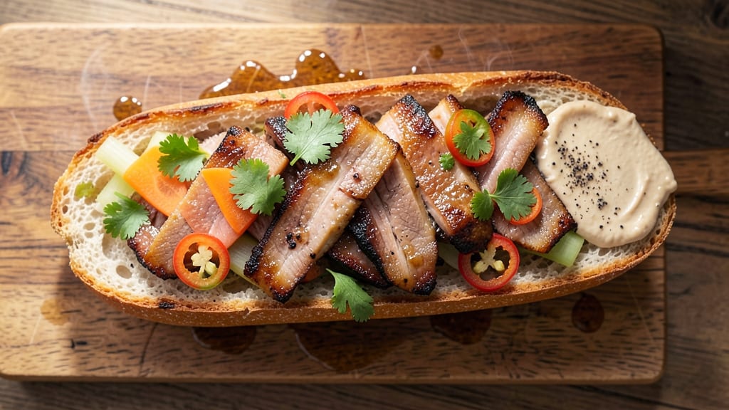 Banh Mi BBQ Pork Recipe: Crispy Five-Spice Crust with Tangy Tamarind Glow